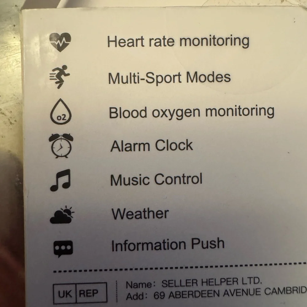 Black Smartwatch with USB Charger